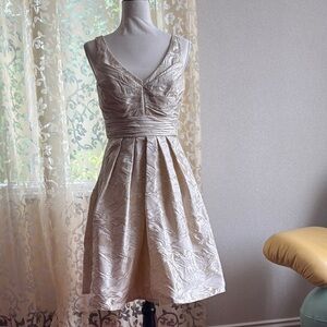 Elegant Cream Sleeveless Dress